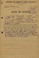 Ofício do Diretor Geral da Companhia dos Caminhos de Ferro Portugueses, ao Administrador do Concelho de Sintra, para que tome as necessárias providencias para descobrir quem é o dono do jumento que foi colhido por um comboio no sitio de Vale de Milho, na linha de Sintra a 4 de Dezembro de 1934, em que foram testemunhas Amílcar dos Santos e Joaquim da Silva, ambos moradores na linha de Sintra.
