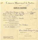 Registo de velocípede de marca Aranha, com o nº 7328, em nome de Álvaro Avelino Domingos da Cruz, morador em Pero Pinheiro.