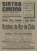 Programa do filme "Vizinhos do réz-do-chão" com a participação dos atores António Silva, Costinha e Luísa Durão.