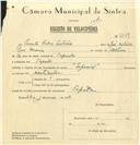 Registo de velocípede de marca Especial, com o nº 6849, em nome de Ernesto Pedro António, morador em Tapada.
