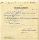 Registo de velocípede de marca Vilar com motor Cuciolo, com o nº 6560, em nome de António Dias Melrinho, morador em Belas.