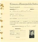 Registo de matricula de carroceiro em nome de Alexandrina Silva Freitas, moradora em Codiceira, com o nº de inscrição 1856.