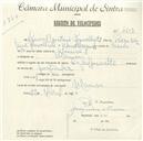 Registo de velocípede com o nº 4609, em nome de Leonel Mateus Ramalhete, morador em Maceira.