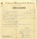 Registo de velocípede de marca Nacional, com o nº 7016, em nome de Aníbal Silva Carvalho, morador em Mem Martins.
