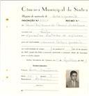 Registo de matricula de velocipedista em nome de Luís António de Sousa Monteiro, morador em Sintra, com o nº de inscrição 6550.