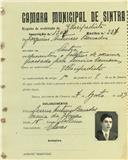 Registo de matricula de velocipedista em nome de Joaquim Antunes Barradas, morador em Sintra, com o nº de inscrição 1747.
