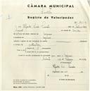 Registo de velocípede com o nº 4502, em nome de Alfredo Luís Simões, morador em Negrais.