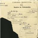 Registo de velocípede com o nº 3000, em nome de João Carlos Veiga, morador em Abrunheira.