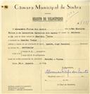 Registo de velocípede de marca Especial, com o nº 7581, em nome de Alexandre Filipe dos Santos, morador em Mucifal.