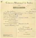 Registo de velocípede de marca Special Cicles, com o nº 7556, em nome de José Albino, morador em Várzea de Sintra.
