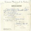 Registo de velocípede de marca Pombal, com o nº 5751, em nome de Manuel da Silva Dias, morador em Azenhas do Mar.
