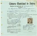 Registo de matricula de velocipedista em nome de Augusto da Silva, morador no Algueirão, com o nº de inscrição 753.