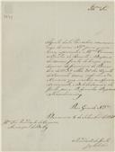 Ofício dirigido ao presidente da Câmara Municipal de Belas proveniente de José Avelar, presidente da Junta de Paróquia, enviando as contas da receita e despesa desde o 1º de Dezembro de 1839 até 31 de Agosto de 1841.