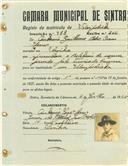 Registo de matricula de velocipedista em nome de António Guilherme Pedro Oram, morador em Sintra, com o nº de inscrição 988.