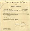 Registo de velocípede de marca Special, com o nº 7959, em nome de Joaquim Lagoa Lapa, morador em Assafora.