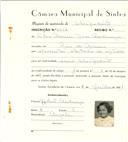 Registo de matricula de velocipedista em nome de Elsa Marina Dias [Andringa], moradora em Rio de Mouro, com o nº de inscrição 6542.