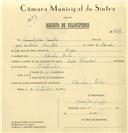 Registo de velocípede de marca Cycles Pombal, com o nº 6676, em nome de Manuel José Mantas, morador em Idanha.