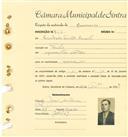 Registo de matricula de carroceiro em nome de Felisberto Santos Romão, morador em Sintra, com o nº de inscrição 1833.