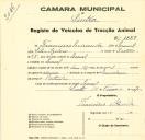 Registo de um veiculo de duas rodas tirado por um animal de espécie asinina destinado a transporte de mercadorias em nome de Francisco Miranda, morador em Lourel.