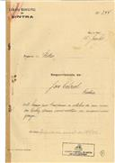 Construção de garagem em Belas  em nome de José Cabral, com o Processo nº OB 246/1920, com a licença de construção nº 164 de 26/08/1921.