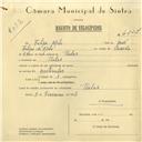 Registo de velocípede com o nº 6227, em nome de Filipe Melo, morador em Belas.