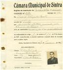 Registo de matricula de carroceiro de 2 ou mais animais em nome de David Filipe do Couto, morador em Sintra, com o nº de inscrição 2170.