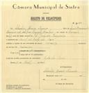 Registo de velocípede de marca Cuciolo, com o nº 7037, em nome de Sebastião Maria Ferreira, morador em Farol do Cabo da Roca.
