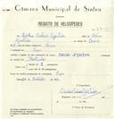 Registo de velocípede de marca Sachs, com o nº 8307, em nome de Adelino António Agostinho, morador em Anços.