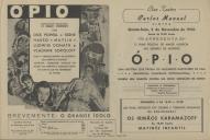 Programa do filme policial "Ópio" realizado por Robert Stevenson com a participação de Dick Powell, Signe Hasso, Maylia, Ludwig Donath e Vladimir Sokoloff.