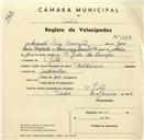 Registo de velocípede com o nº 3358, em nome de Augusto Luís Camarão, morador em S. João das Lampas.