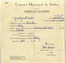 Registo de velocípede de marca Famel com motor Vitória, com o nº 10057, em nome de Graça & Graça, Lda, Irmãos, morador em Queluz.