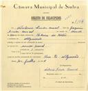 Registo de velocípede com o nº 7174, em nome de António Simões Caracol, morador em Algueirão.