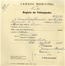 Registo de velocípede com o nº 2583, em nome de Eduardo Miguel Guimarães, morador em Penedo.