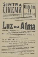 Programa do filme "Luz na alma" com a participação da atriz Deanna Durbin.