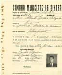 Registo de matricula de velocipedista em nome de Rui Alberto Coelho Salgado, morador em Sintra, com o nº de inscrição 2626.