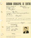 Registo de matricula de velocipedista em nome de Luís Zeferino, morador em Vila Verde, com o nº de inscrição 2069.