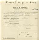 Registo de velocípede de marca Mavic, com o nº 8090, em nome de Manuel dos Santos Luz, morador em Vila Verde.