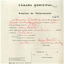 Registo de velocípede com o nº 4475, em nome de Francisco Fernandes da Silva, morador em Mem Martins.