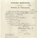 Registo de velocípede de marca Martano, com o nº 4488, em nome de Aníbal de Almeida Matos, morador em Albarraque.