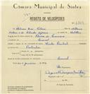Registo de velocípede de marca Cicles Pombal, com o nº 6864, em nome de Álvaro Dias Felicio, morador em Lourel.