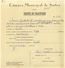 Registo de velocípede de marca Olga, com o nº 6334, em nome de Mário Batista Ferreira Amado, morador em Paiões.
