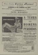 Programa do filme "A Terra dos Homens Perdidos" com a participação de Thomas Mitchell, Walter Huston e Jack Buetel. 