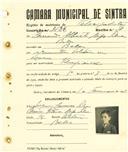 Registo de matricula de velocipedista em nome de Fernando Alberto Rijo Silva, morador em Belas, com o nº de inscrição 2138.