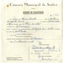 Registo de velocípede de marca Citifix com motor, com o nº 5622, em nome de Jaime Dinis Duarte, morador em Albarraque.
