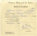 Registo de velocípede de marca Nacional, com o nº 9662, em nome de Francisco Nogueira, morador em Priores.