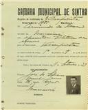 Registo de matricula de velocipedista em nome de Armando da Silva, morador em Massamá, com o nº de inscrição 1795.