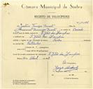 Registo de velocípede de marca Sachs, com o nº 10022, em nome de Justino Tomásio Duarte, morador em S. João das Lampas.