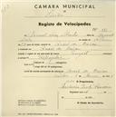 Registo de velocípede de marca Peugeot, com o nº 971, em nome de Manuel Luís Silvestre, morador em Aruil de Baixo.