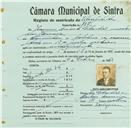 Registo de matricula de velocipedista em nome de Joaquim Duarte Sebastião, morador em Lameiras, com o nº de inscrição 757.
