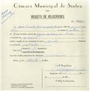 Registo de velocípede com o nº 5430, em nome de Mário Fernando Moreira Mendes Gonçalves, morador em Massamá.